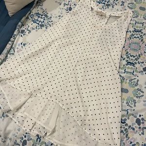 White Black Polka Dot LOFT Halter blouse